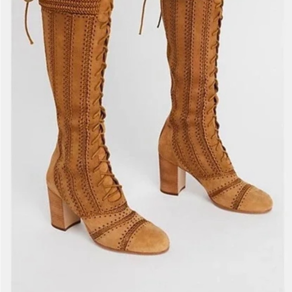 Free People Blaire Boots: Brown Lace-Up Boots